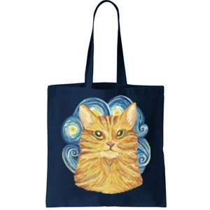 Golden Cat Post Impressionism Tote Bag