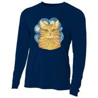 Golden Cat Post Impressionism Cooling Performance Long Sleeve Crew