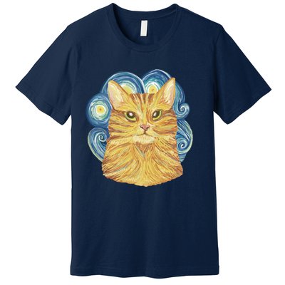 Golden Cat Post Impressionism Premium T-Shirt