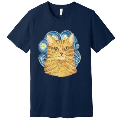 Golden Cat Post Impressionism Premium T-Shirt