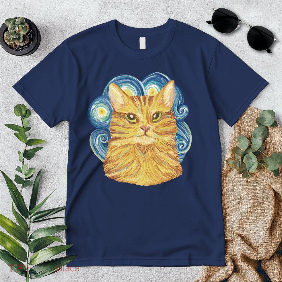 Golden Cat Post Impressionism Premium T-Shirt