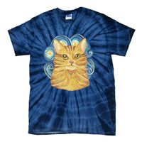 Golden Cat Post Impressionism Tie-Dye T-Shirt