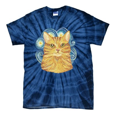 Golden Cat Post Impressionism Tie-Dye T-Shirt