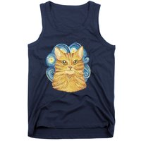 Golden Cat Post Impressionism Tank Top