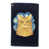 Golden Cat Post Impressionism Golf Towel