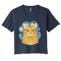 Golden Cat Post Impressionism Women's Crop Top Tee