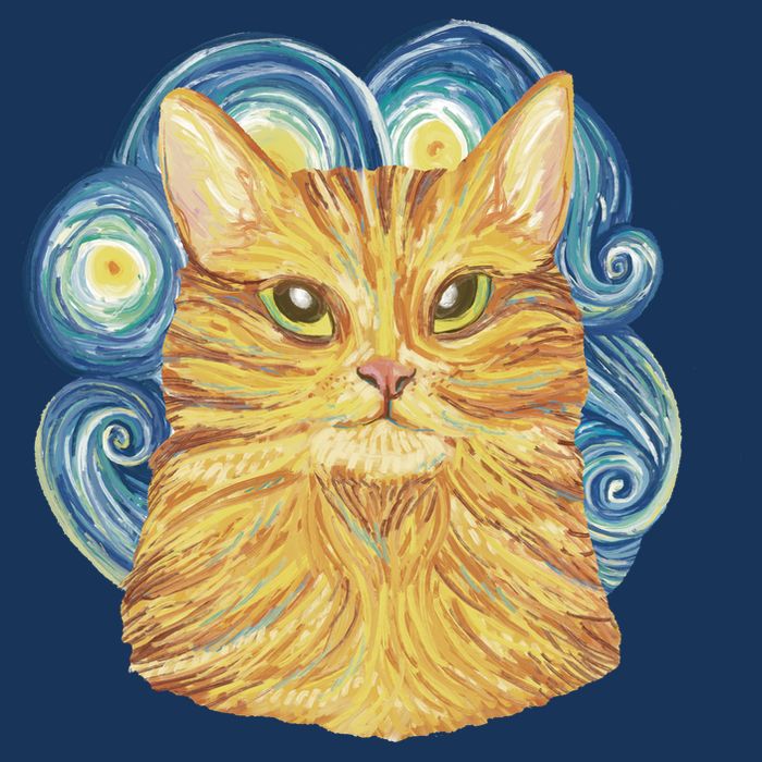 Golden Cat Post Impressionism Kids T-Shirt