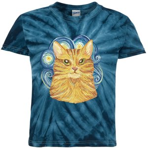 Golden Cat Post Impressionism Kids Tie-Dye T-Shirt