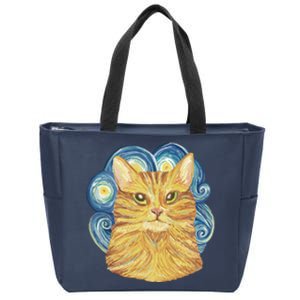 Golden Cat Post Impressionism Zip Tote Bag