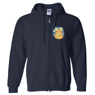 Golden Cat Post Impressionism Full Zip Hoodie