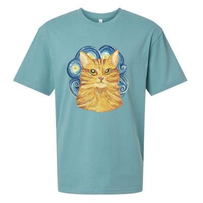 Golden Cat Post Impressionism Sueded Cloud Jersey T-Shirt