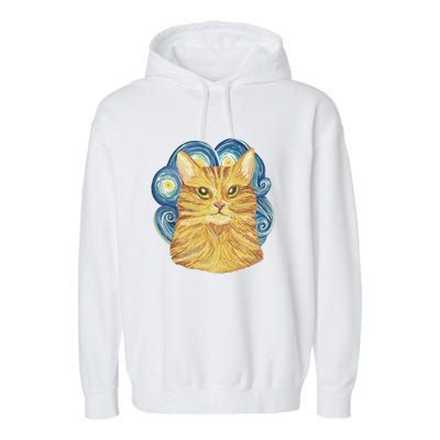 Golden Cat Post Impressionism Garment-Dyed Fleece Hoodie