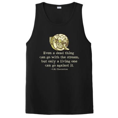 GK Chesterton Quote Catholic Humor Fishing Funny Stream PosiCharge Competitor Tank