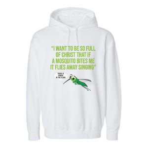 God Christian Quote Jesus Funny Religious Bible Mosquito Garment-Dyed Fleece Hoodie