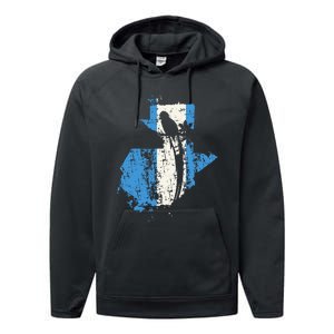 Guatemalan Chapin Quetzal Proud Distressed Modern Performance Fleece Hoodie