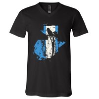 Guatemalan Chapin Quetzal Proud Distressed Modern V-Neck T-Shirt