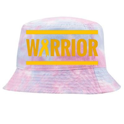 Gold Cancer Ribbon Warrior Tie-Dyed Bucket Hat