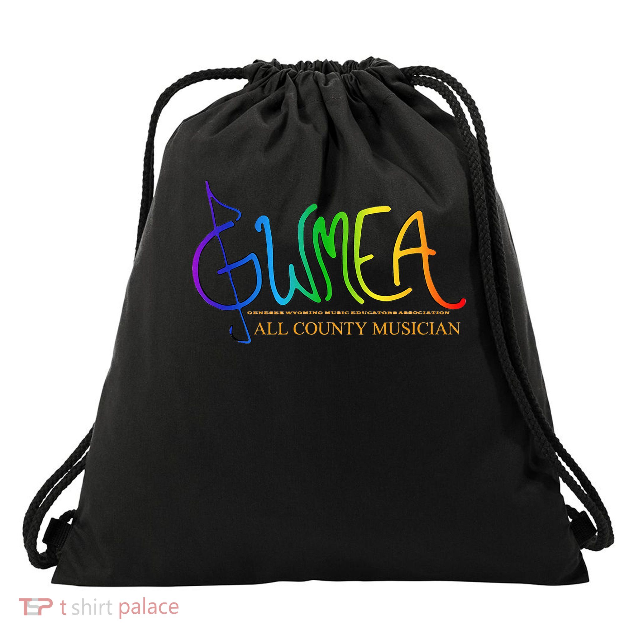 G Clef Rainbow  Drawstring Bag