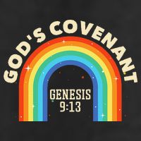 God’s Covenant Rainbow Genesis 9:13 Christian 7 Panel Mesh Trucker Snapback Hat