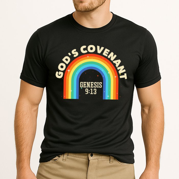 God’s Covenant Rainbow Genesis 9:13 Christian Cooling Performance Crew T-Shirt