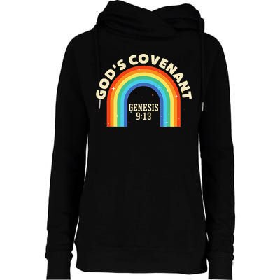God’s Covenant Rainbow Genesis 9:13 Christian Womens Funnel Neck Pullover Hood