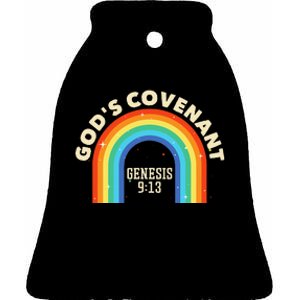 God’s Covenant Rainbow Genesis 9:13 Christian Ceramic Bell Ornament