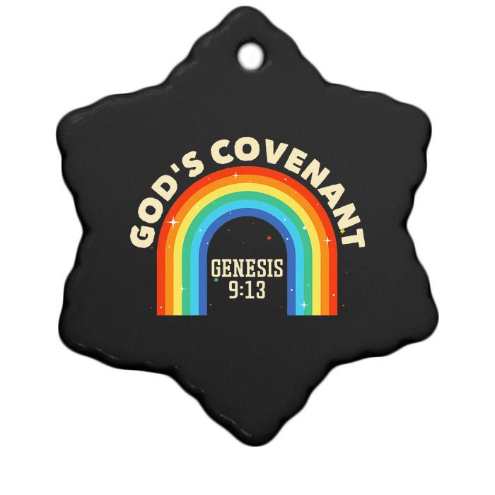 God’s Covenant Rainbow Genesis 9:13 Christian Ceramic Star Ornament