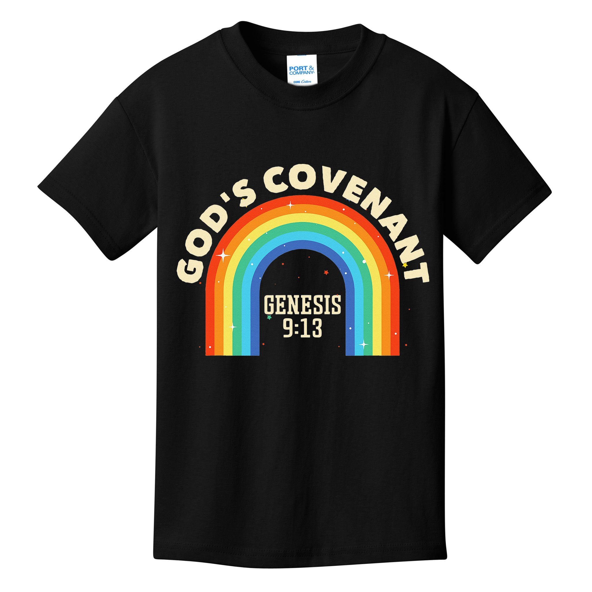 God’s Covenant Rainbow Genesis 9:13 Christian Kids T-Shirt