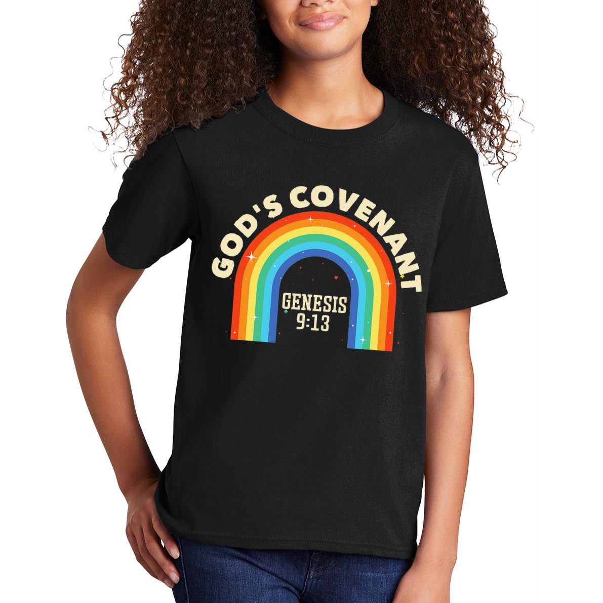 God’s Covenant Rainbow Genesis 9:13 Christian Kids T-Shirt