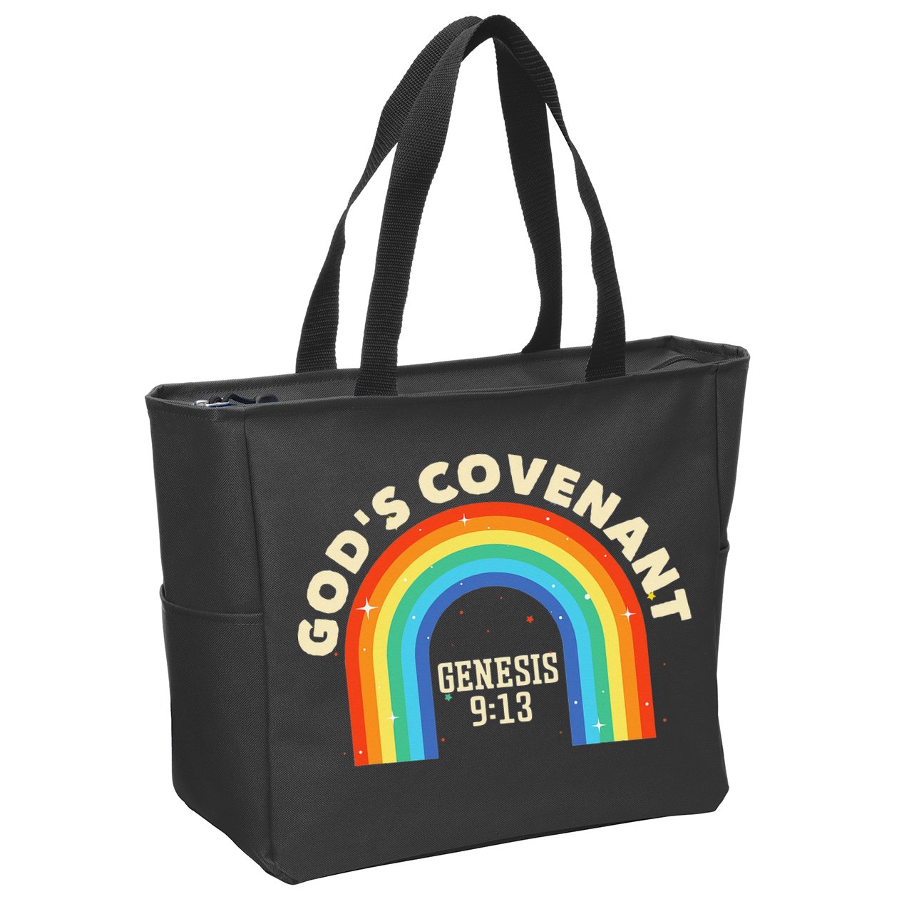 God’s Covenant Rainbow Genesis 9:13 Christian Zip Tote Bag