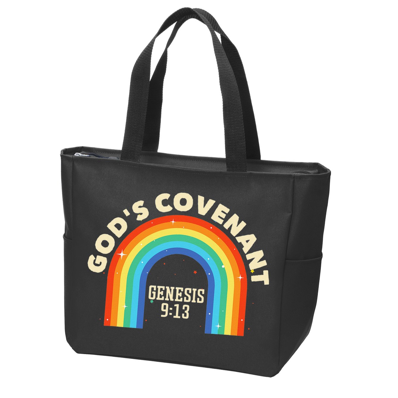 God’s Covenant Rainbow Genesis 9:13 Christian Zip Tote Bag