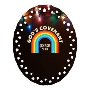 God’s Covenant Rainbow Genesis 9:13 Christian Ceramic Oval Ornament