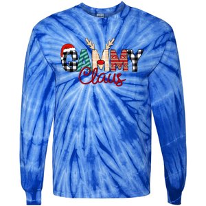 Gammy Claus Reindeer Christmas Gift Tie-Dye Long Sleeve Shirt