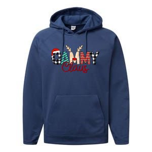 Gammy Claus Reindeer Christmas Gift Performance Fleece Hoodie