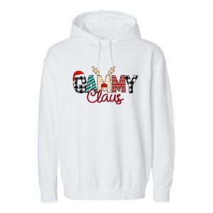 Gammy Claus Reindeer Christmas Gift Garment-Dyed Fleece Hoodie