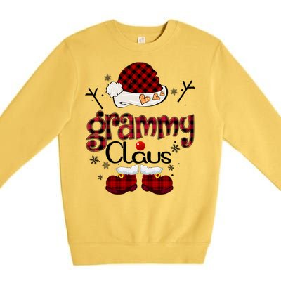 Grammy Claus Red Plaid Grandma Gift Premium Crewneck Sweatshirt