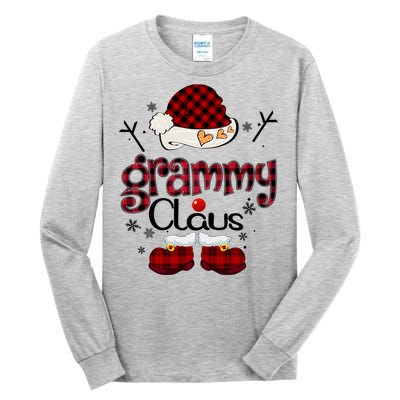 Grammy Claus Red Plaid Grandma Gift Tall Long Sleeve T-Shirt