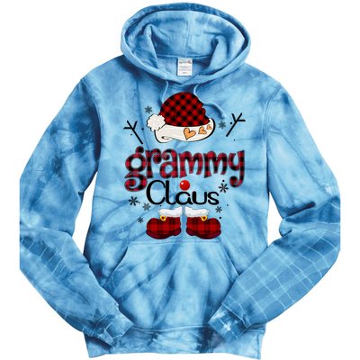 Grammy Claus Red Plaid Grandma Gift Tie Dye Hoodie