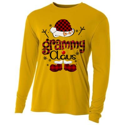 Grammy Claus Red Plaid Grandma Gift Cooling Performance Long Sleeve Crew