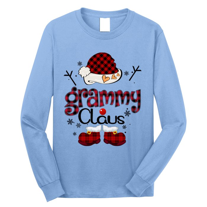 Grammy Claus Red Plaid Grandma Gift Long Sleeve Shirt