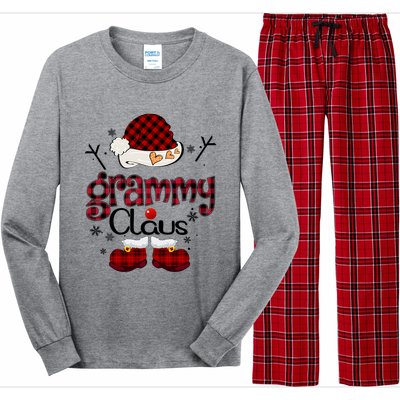 Grammy Claus Red Plaid Grandma Gift Long Sleeve Pajama Set