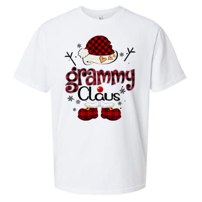 Grammy Claus Red Plaid Grandma Gift Sueded Cloud Jersey T-Shirt