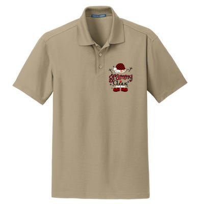 Grammy Claus Red Plaid Grandma Gift Dry Zone Grid Polo