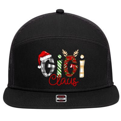 Gigi Claus Reindeer Christmas Idea for Grandma Nana Mimi 7 Panel Mesh Trucker Snapback Hat