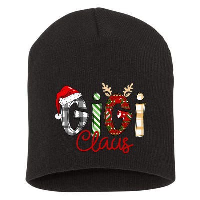Gigi Claus Reindeer Christmas Idea for Grandma Nana Mimi Short Acrylic Beanie