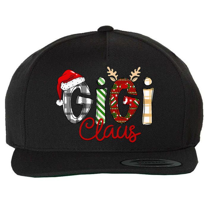 Gigi Claus Reindeer Christmas Idea for Grandma Nana Mimi Wool Snapback Cap