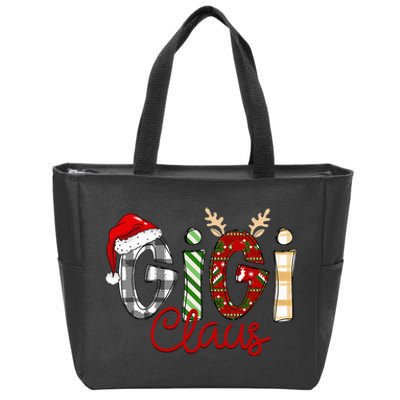 Gigi Claus Reindeer Christmas Idea for Grandma Nana Mimi Zip Tote Bag