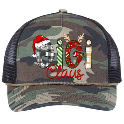 Gigi Claus Reindeer Christmas Idea for Grandma Nana Mimi Retro Rope Trucker Hat Cap