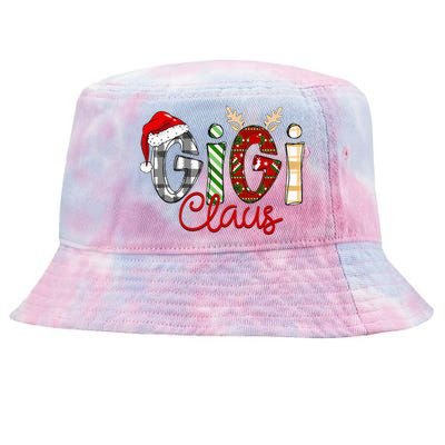 Gigi Claus Reindeer Christmas Idea for Grandma Nana Mimi Tie-Dyed Bucket Hat