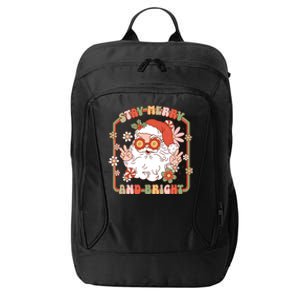 Groovy Christmas Retro Stay Merry And Bright Santa Claus City Backpack